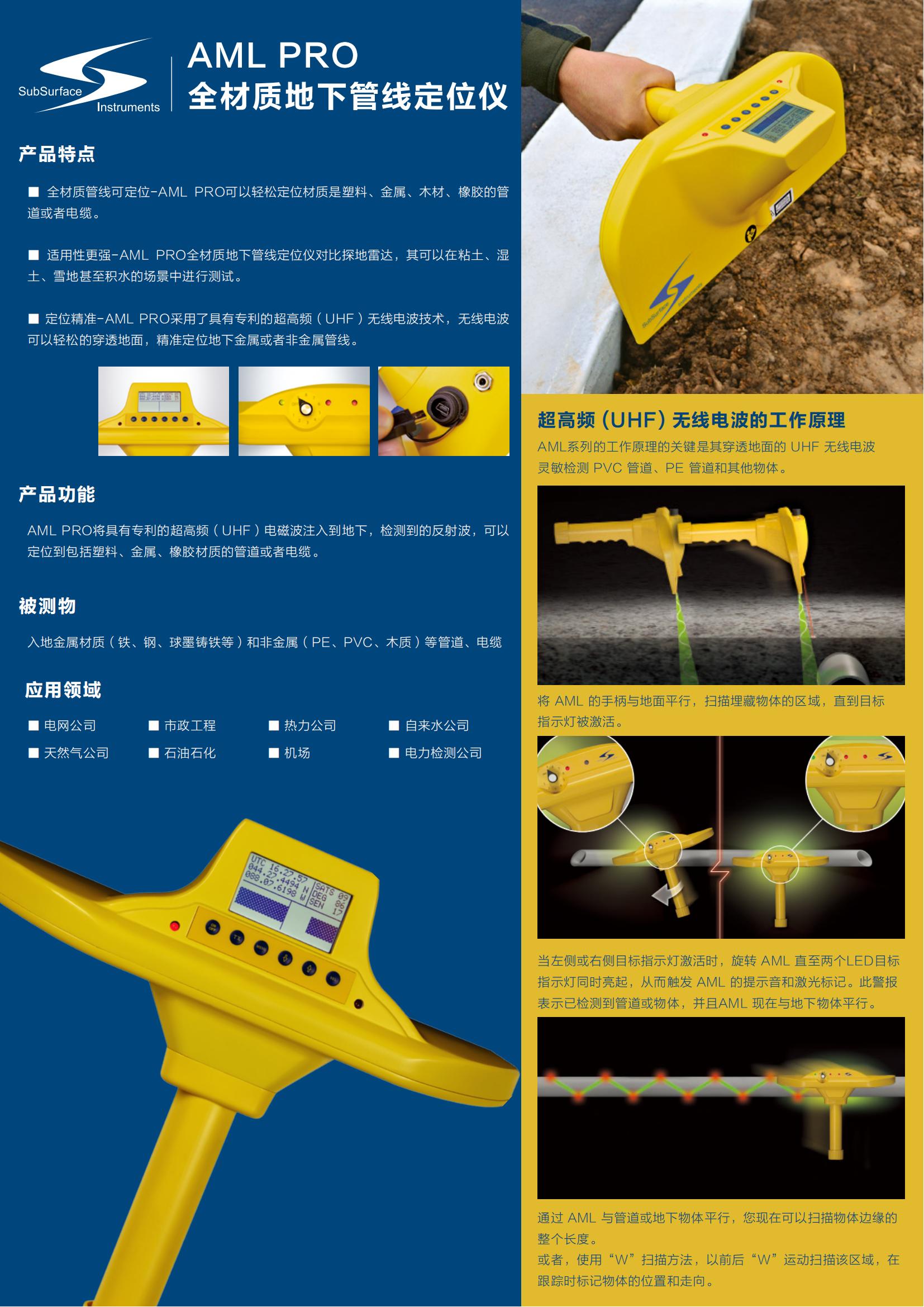 美國 SSI AML PRO 全材質(zhì)地下管線定位儀